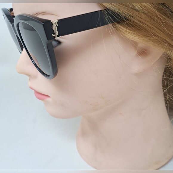 Saint Laurent Women\'s Sunglasses Black Gold YSL Temple Logo SL M29 003 52-21-140 main image 8